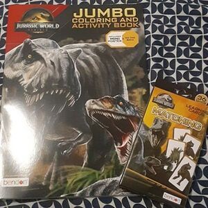 New Jurassic World Coloring and Activity Book with Matching Cards